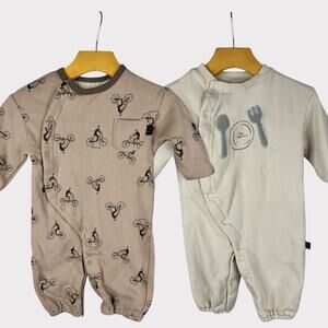 Tete a Tete Baby One Piece Lot of 2 Sleepers 50-70 3-6m Cycling Bon Appetite